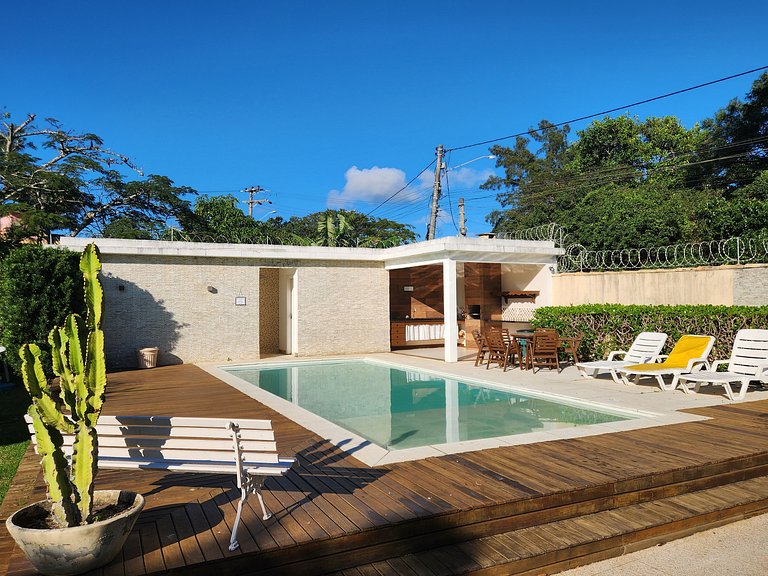 Casa Palmeira Geribá, piscina, jardim e 5 quartos com A/C, m