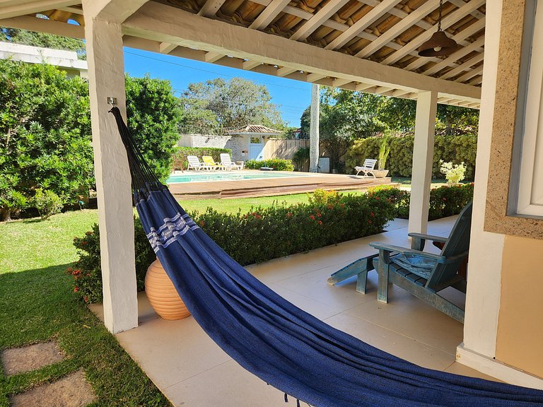 Casa Palmeira Geribá, piscina, jardim e 5 quartos com A/C, m