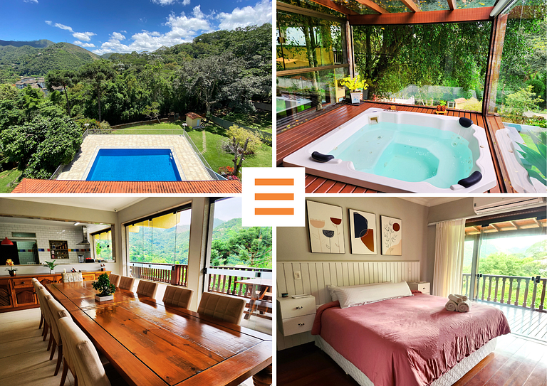 Casa Feliz Itaipava: 7 qts, piscina lazer completo